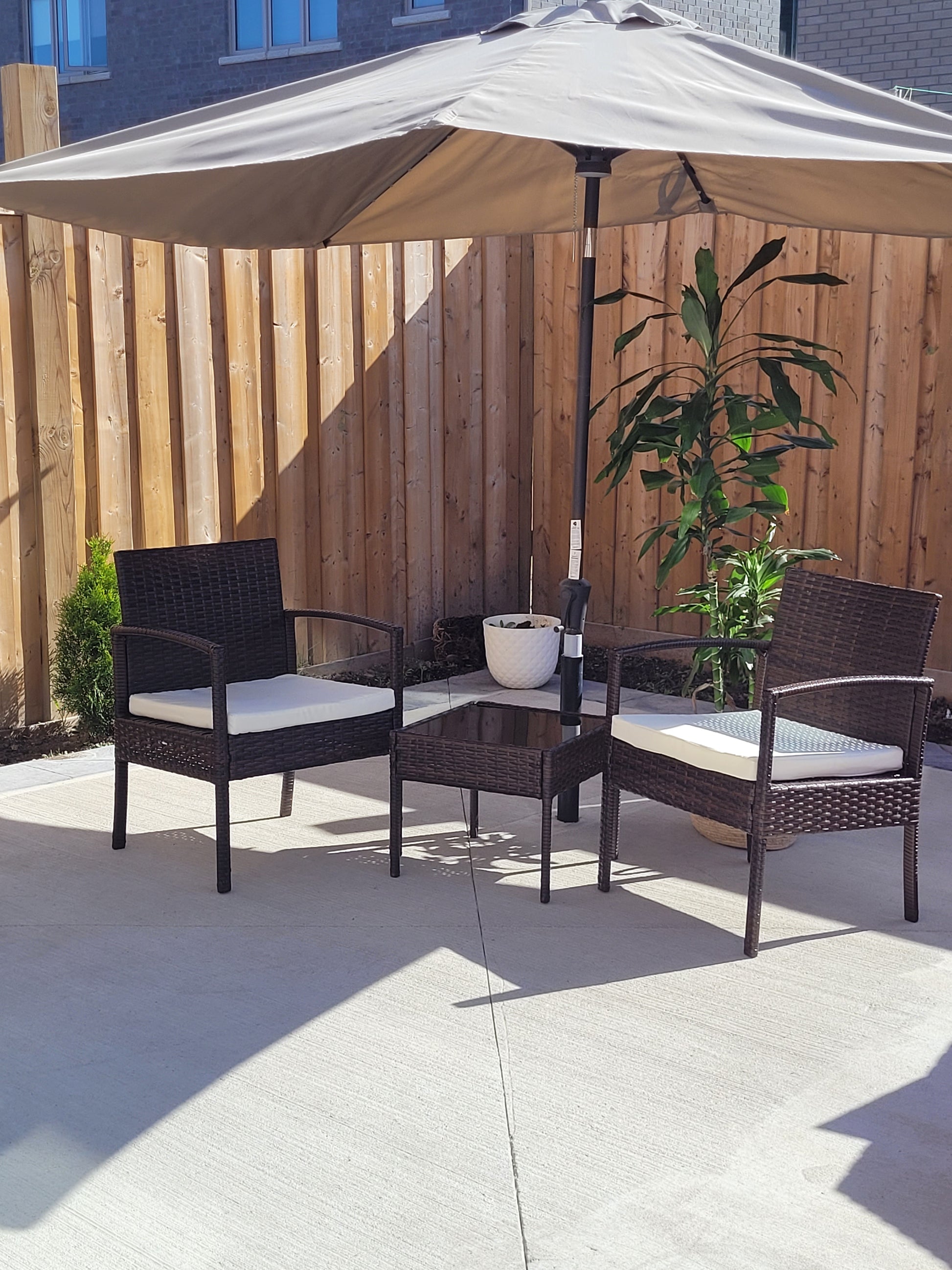 3 PC RATTAN PATIO SETAR Dynamic CaThe cushions are made from high-density foam and covered in a water-resistant fabric that is both comfortable and easy to clean. The covers are also removable for eaPatio furniture3 PC RATTAN PATIO SETAR Dynamic