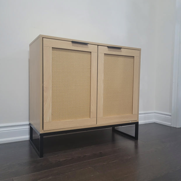 Oak Accent Storage Cabinet with 2 Rattan DoorsAR Dynamic CaAMPLE STORAGE SPACE: This vintage storage cabinet comes with spacious tabletop, which gives you enough space for books, photos, decorations or collections. The interLiving RoomOak Accent Storage CabinetAR Dynamic Ca