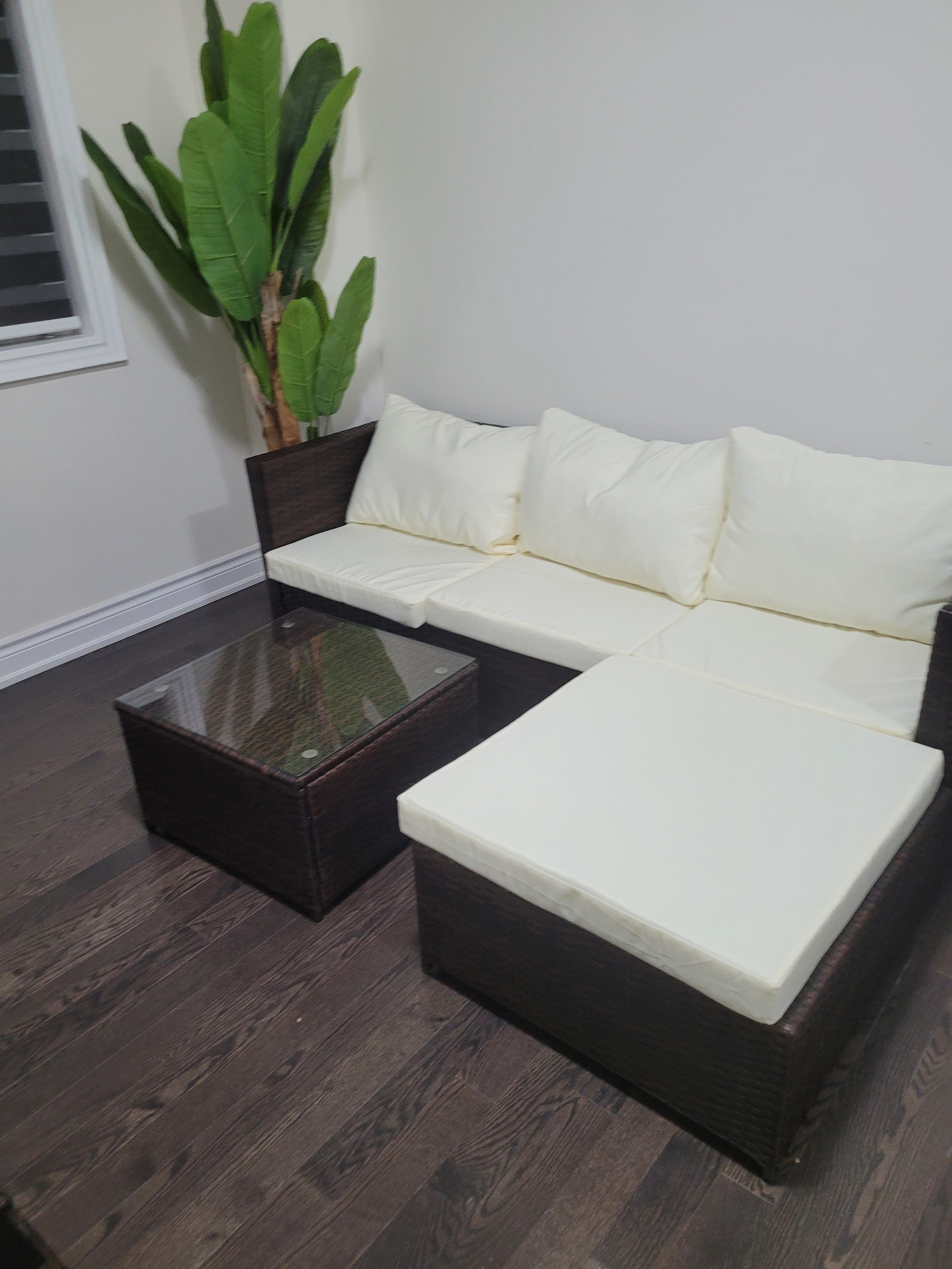 5 Piece Wicker Patio Sectional Furniture Set