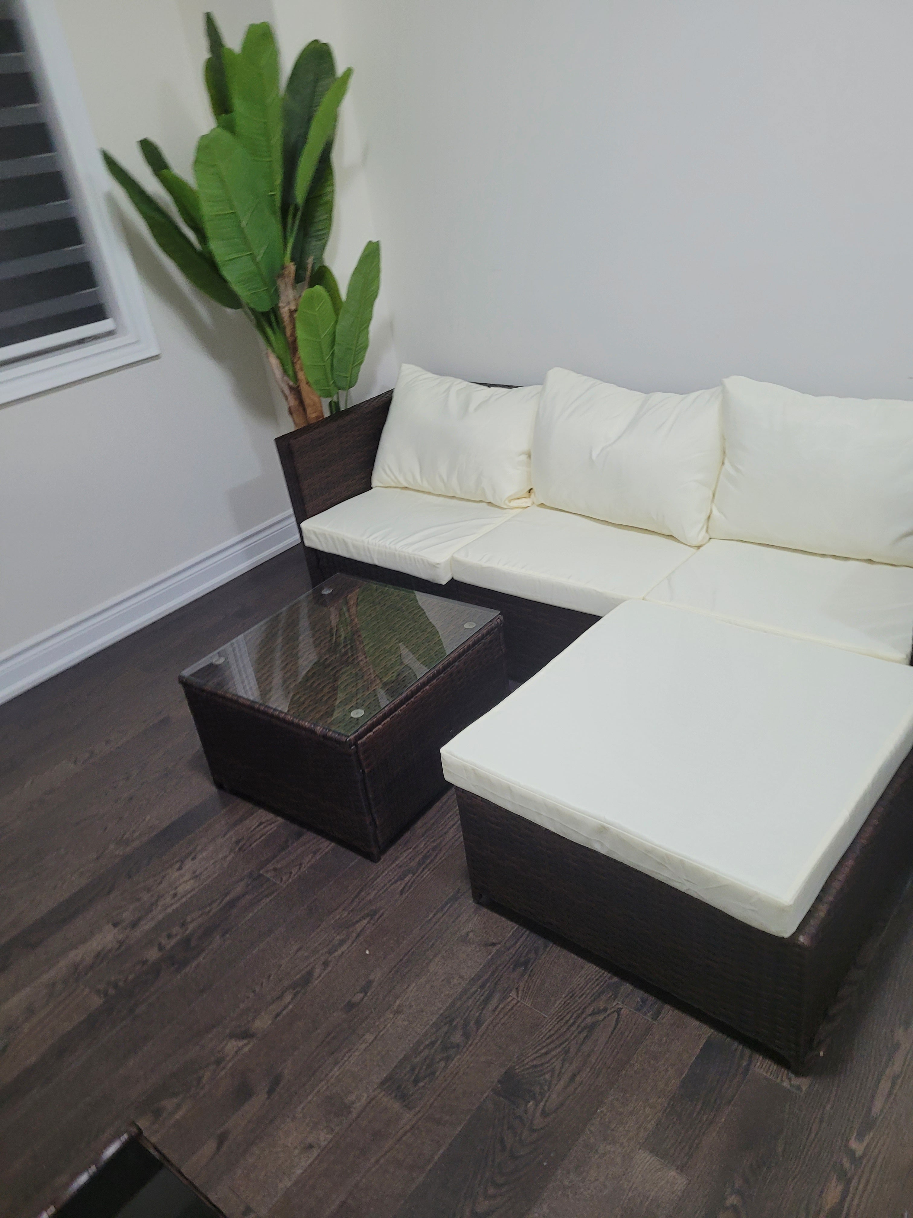 5 Piece Wicker Patio Sectional Furniture Set