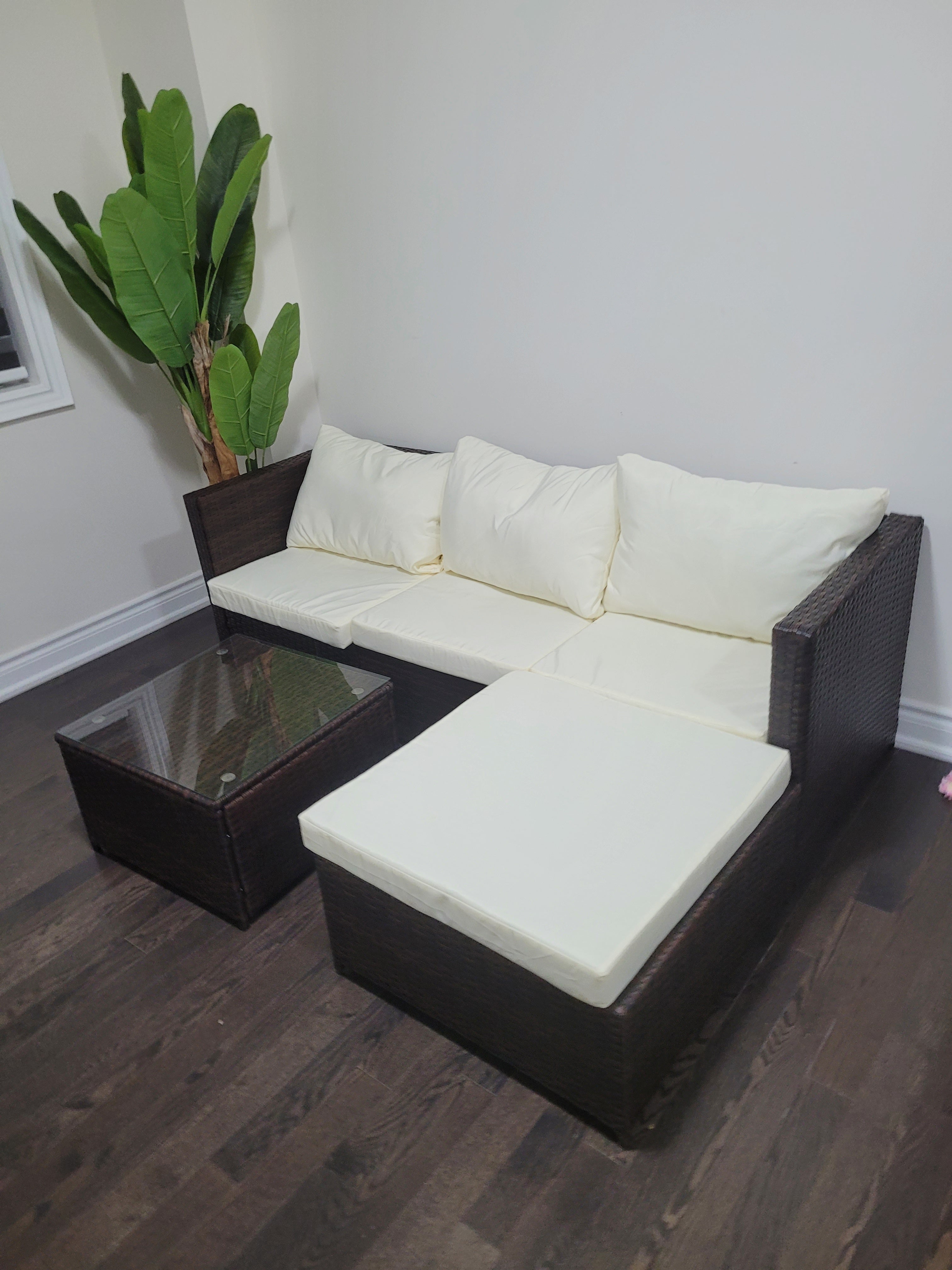 5 Piece Wicker Patio Sectional Furniture Set