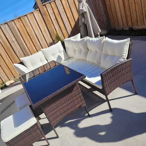 Garden Outdoor 7 pc Lounger SetAR Dynamic CaOur elegant, highly comfortable rattan lounge set will become the focal point of your garden or patio. Complete with a dining table and soft cushions and pillows, thPatio furnitureGarden Outdoor 7 pc Lounger SetAR Dynamic