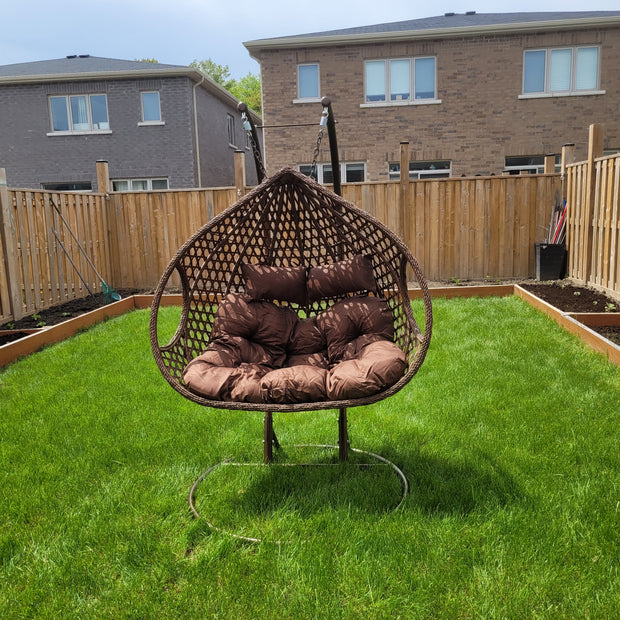 ARDYNAMIC AMARA DOUBLE EGG SWING CHAIR LIGHT BROWN