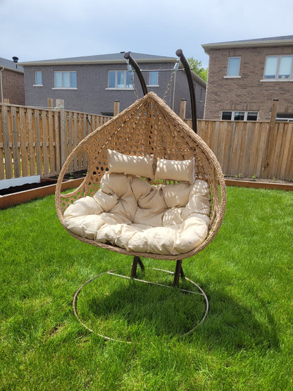 ARDYNAMIC AMARA DOUBLE EGG SWING CHAIR LIGHT BROWN