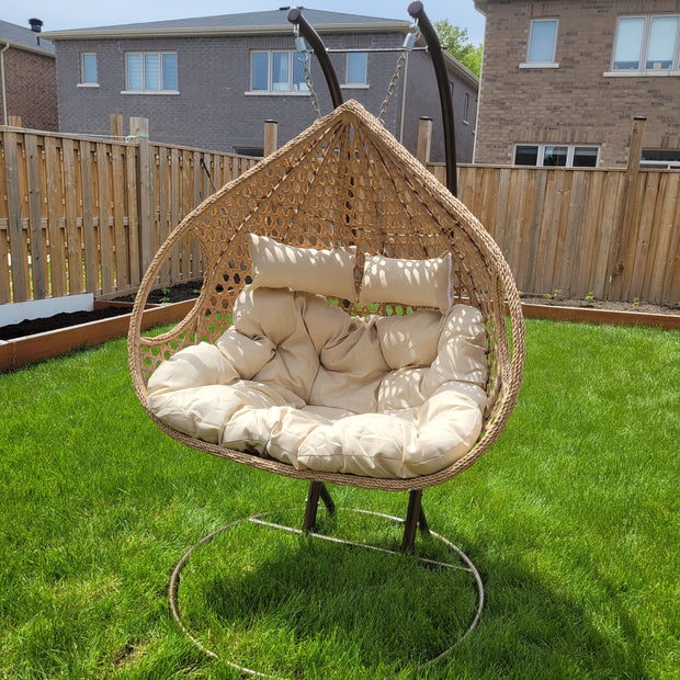 ARDYNAMIC AMARA DOUBLE EGG SWING CHAIR LIGHT BROWN