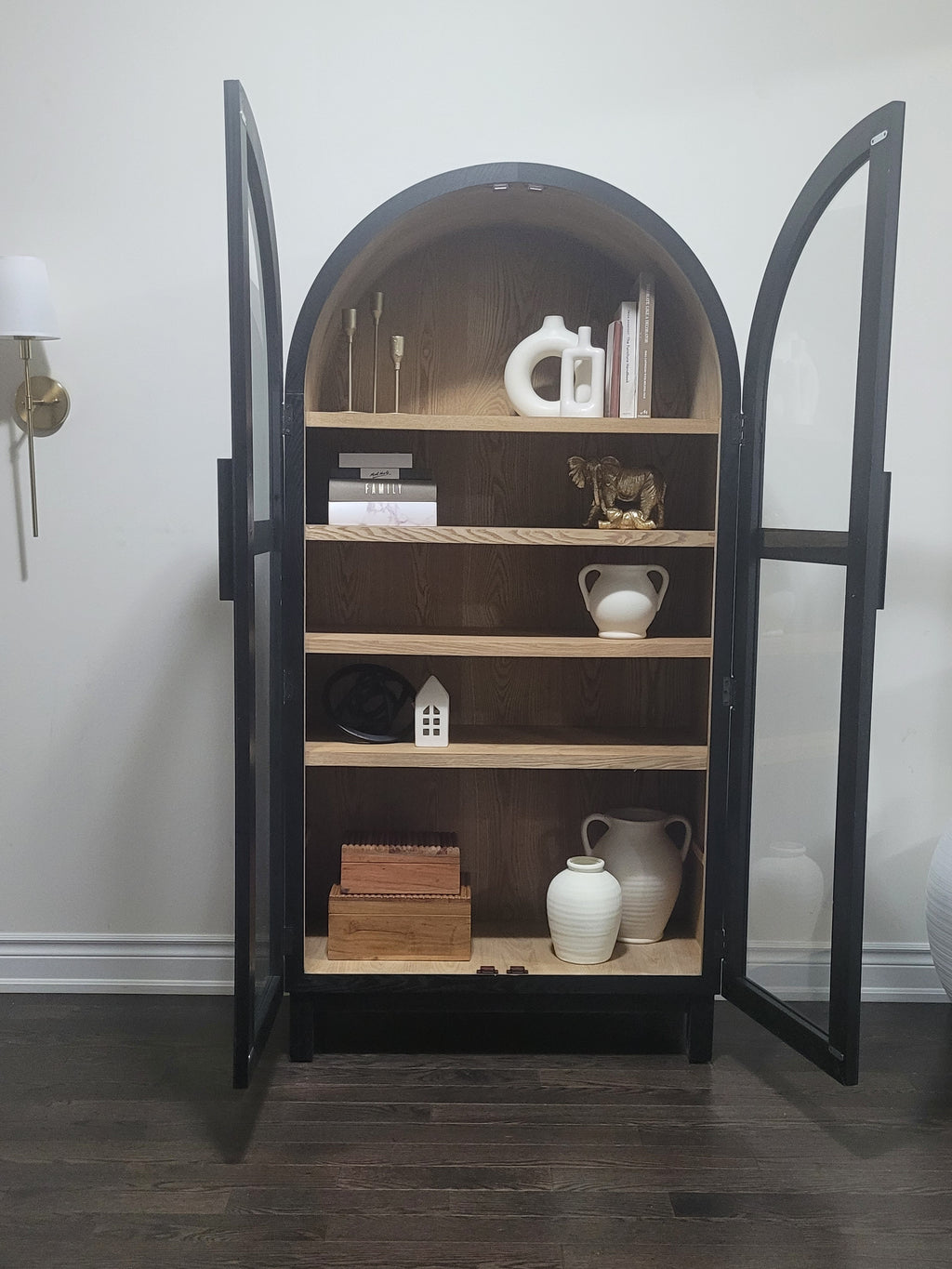 Arch Cabinet, Black Finish