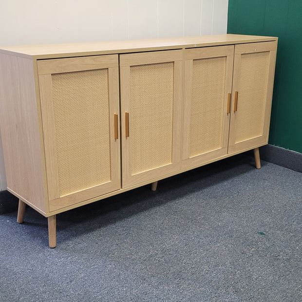 Accent Rattan Sideboard Buffet Cabinet with 4 Rattan Doors.