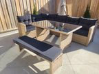 6-PIECE WICKER OUTDOOR PATIO SET WITH CUSHIONS