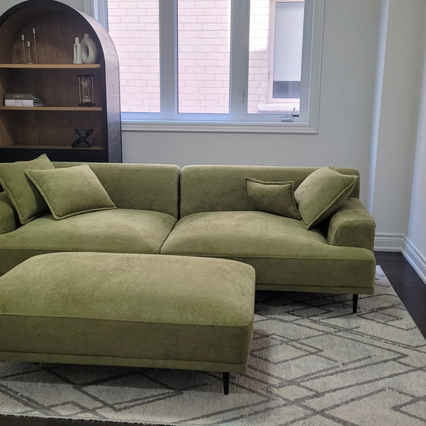 The Sage Haven Sofa with Ottoman – Modern Chenille Comfort