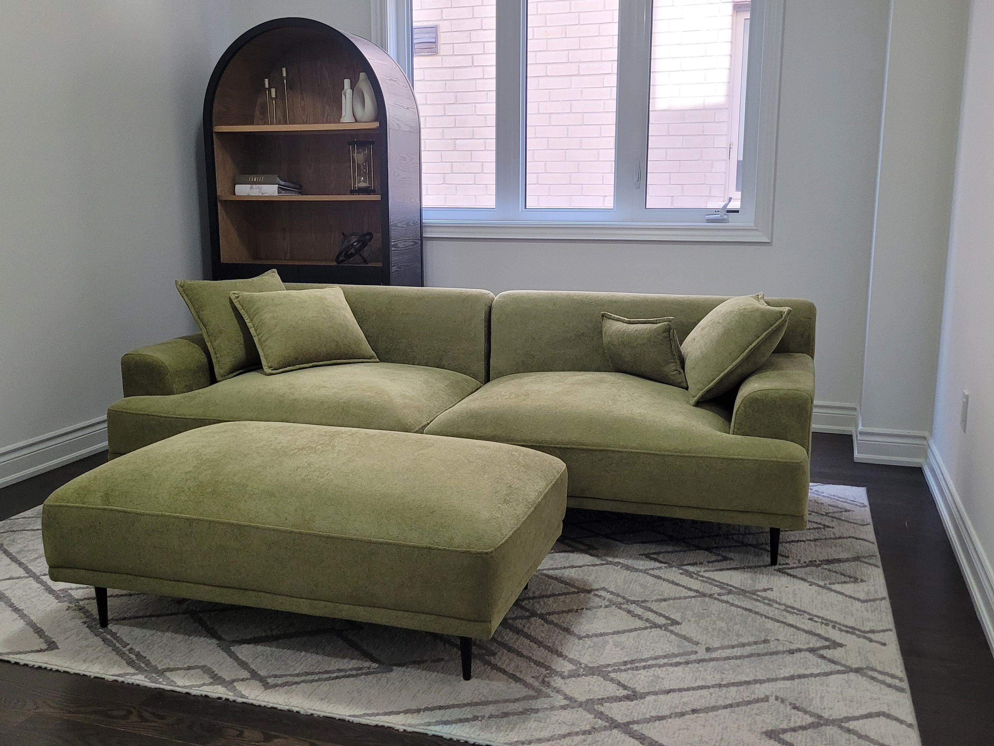 The Sage Haven Sofa with Ottoman – Modern Chenille Comfort