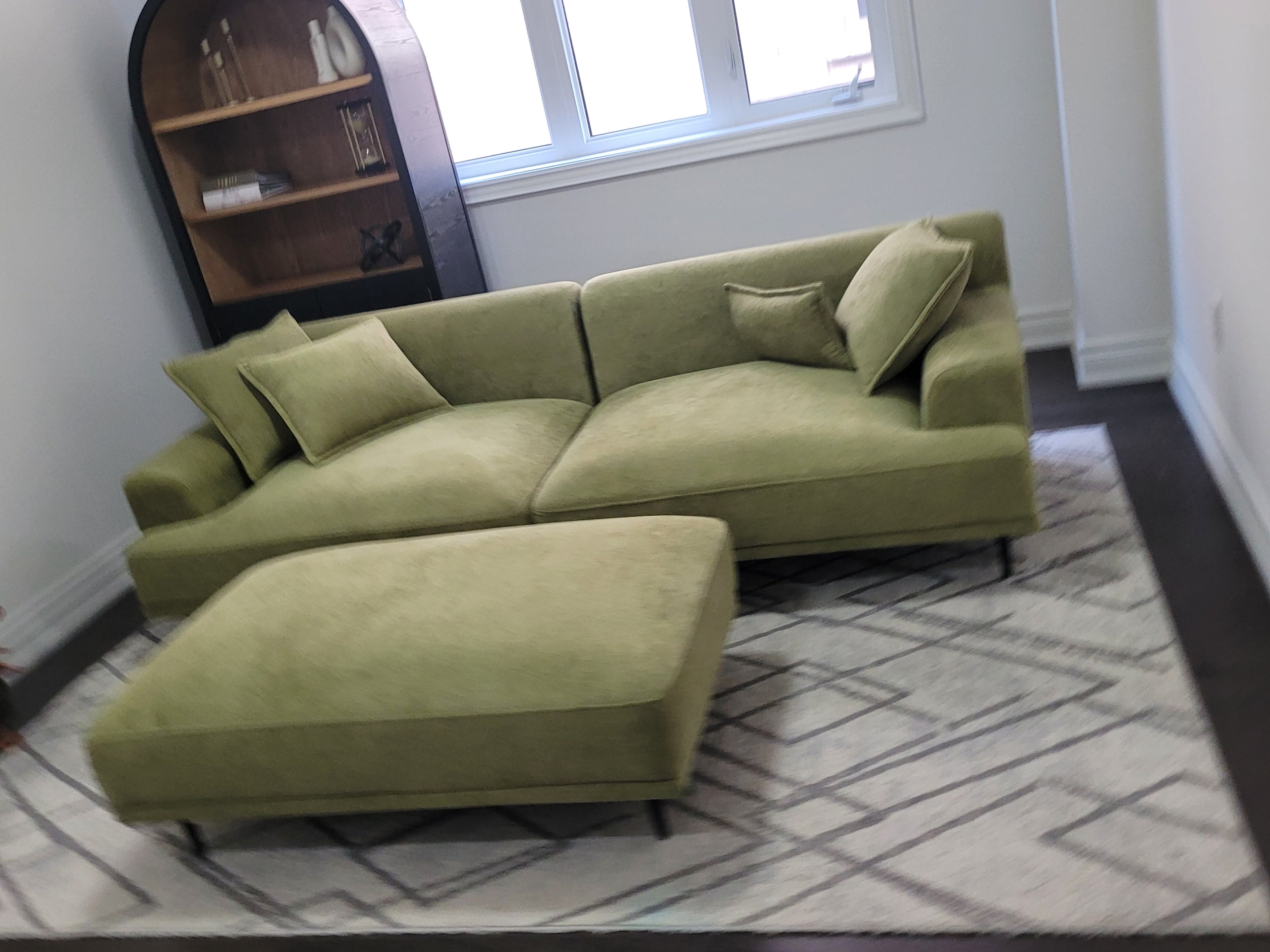 The Sage Haven Sofa with Ottoman – Modern Chenille Comfort