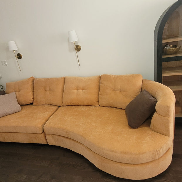 Luna Crescent Sofa – 135” Chenille Curved Lounge