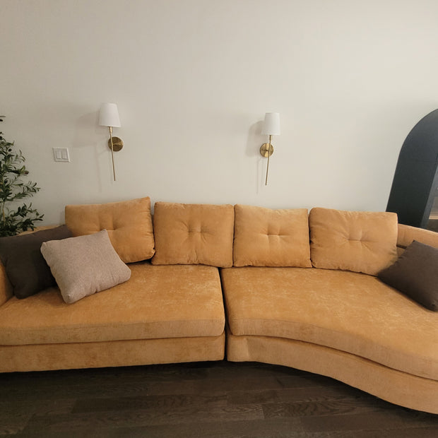 Luna Crescent Sofa – 135” Chenille Curved Lounge