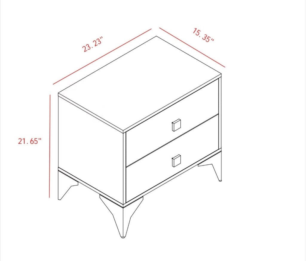 Noon 6-Drawer Dresser fully assembled with sleek MDF construction and tapered legs