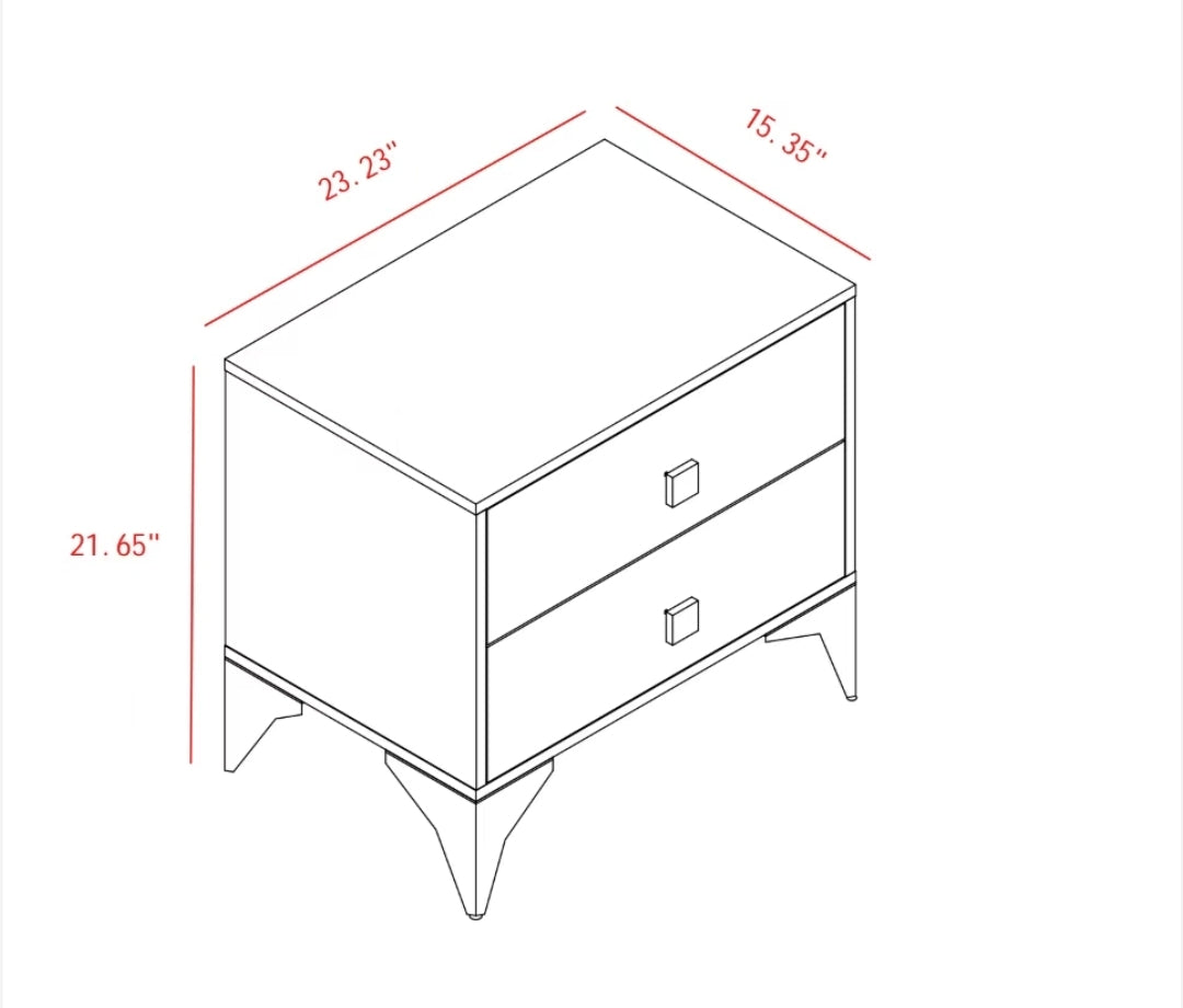 Noon 6-Drawer Dresser fully assembled with sleek MDF construction and tapered legs