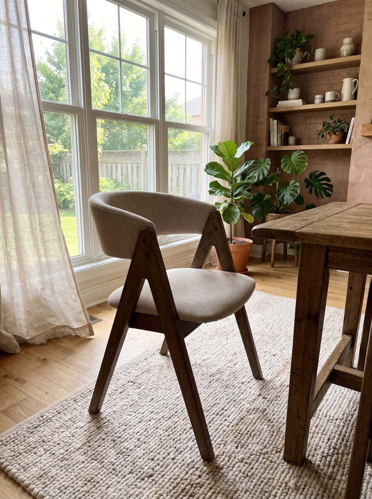 NORI Upholstered Rubberwood Dining Chair