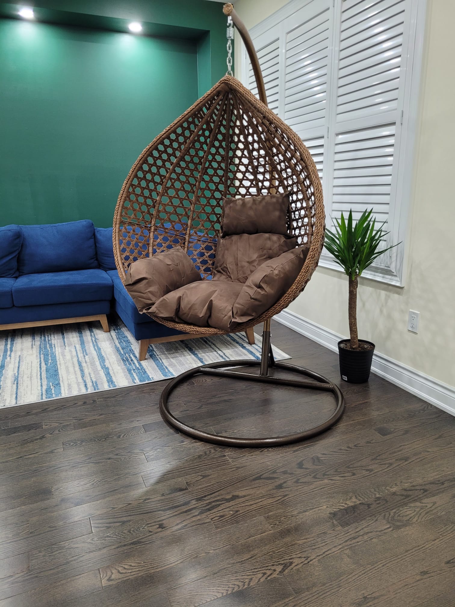 ARDYNAMIC AMARA Egg Swing Chair Light Brown - Outdoor Wicker Swing