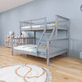 ARDYNAMIC single over double bunk bed with convertible design and slatted headboards in child’s bedroom