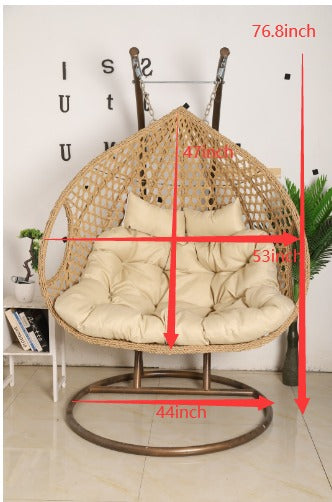 ARDYNAMIC AMARA DOUBLE EGG SWING CHAIR LIGHT BROWN