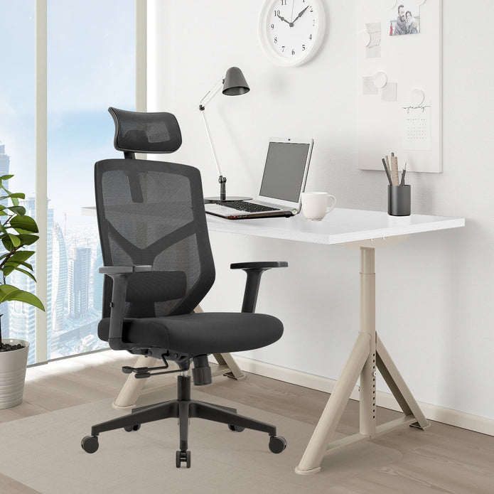 ALRina-H Ergonomic Home Office Chair with mesh back, adjustable armrest, lumbar support, and reclining features