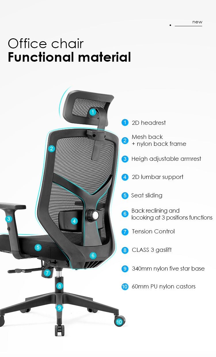 ALRina-H Ergonomic Home Office ChairAR Dynamic Ca"1) New design ergonomic mesh office chair (Full chair passed BIFMA standard, with SGS test report) 2) Mesh back + 2D lumbar support &amp; nylon back frame &amp; 2D OFFICE chairErgonomic Home Office ChairAR Dynamic Ca