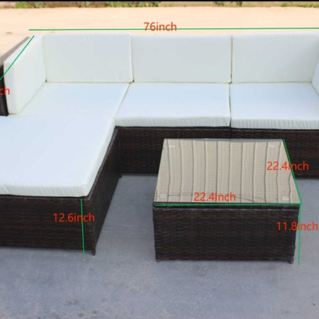 5 Piece Wicker Patio Sectional Furniture Set