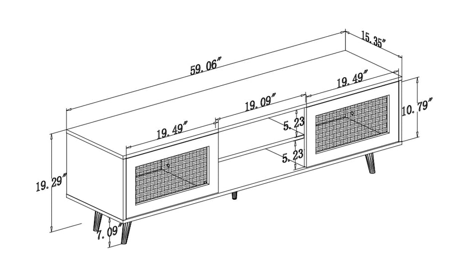 RATTAN MEDIA CONSOLE / TV STAND