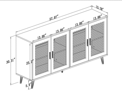 Accent Rattan Sideboard Buffet Cabinet with 4 Rattan Doors.AR Dynamic CaThe Handcrafted from natural rattan give an elegant modern look.
It has noiseless closure with cushioning design for added comfort.
This is made of premium particlebLiving RoomAccent Rattan Sideboard Buffet CabinetAR Dynamic Ca