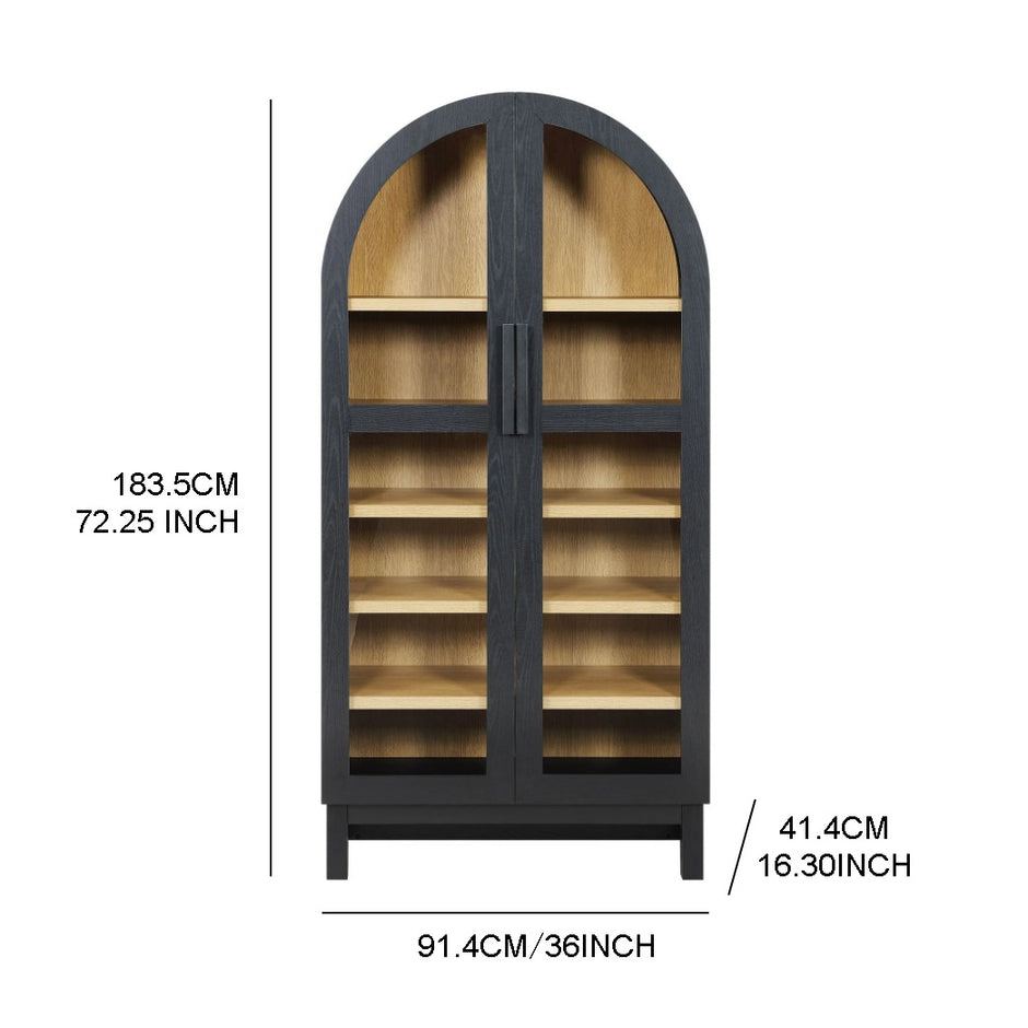 Arch Cabinet, Black Finish