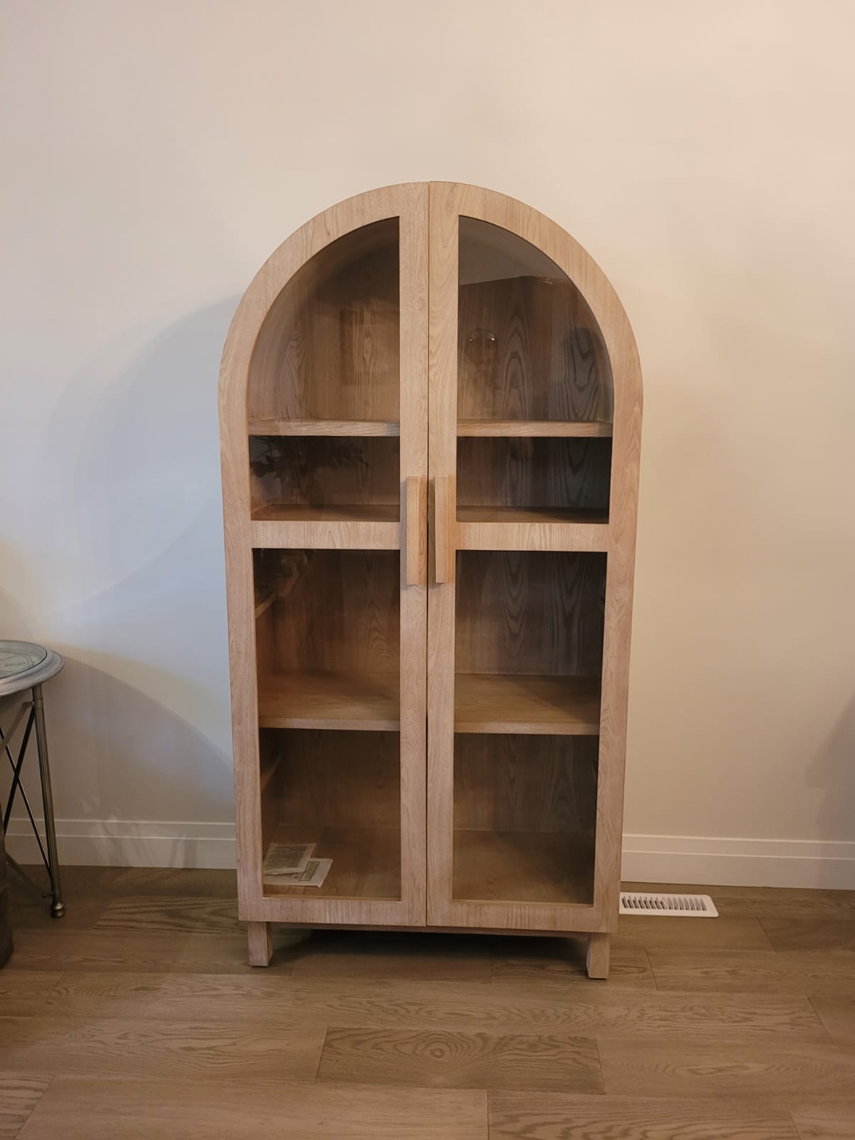 Solid Wood Frame Arch Cabinet, Black Finish
