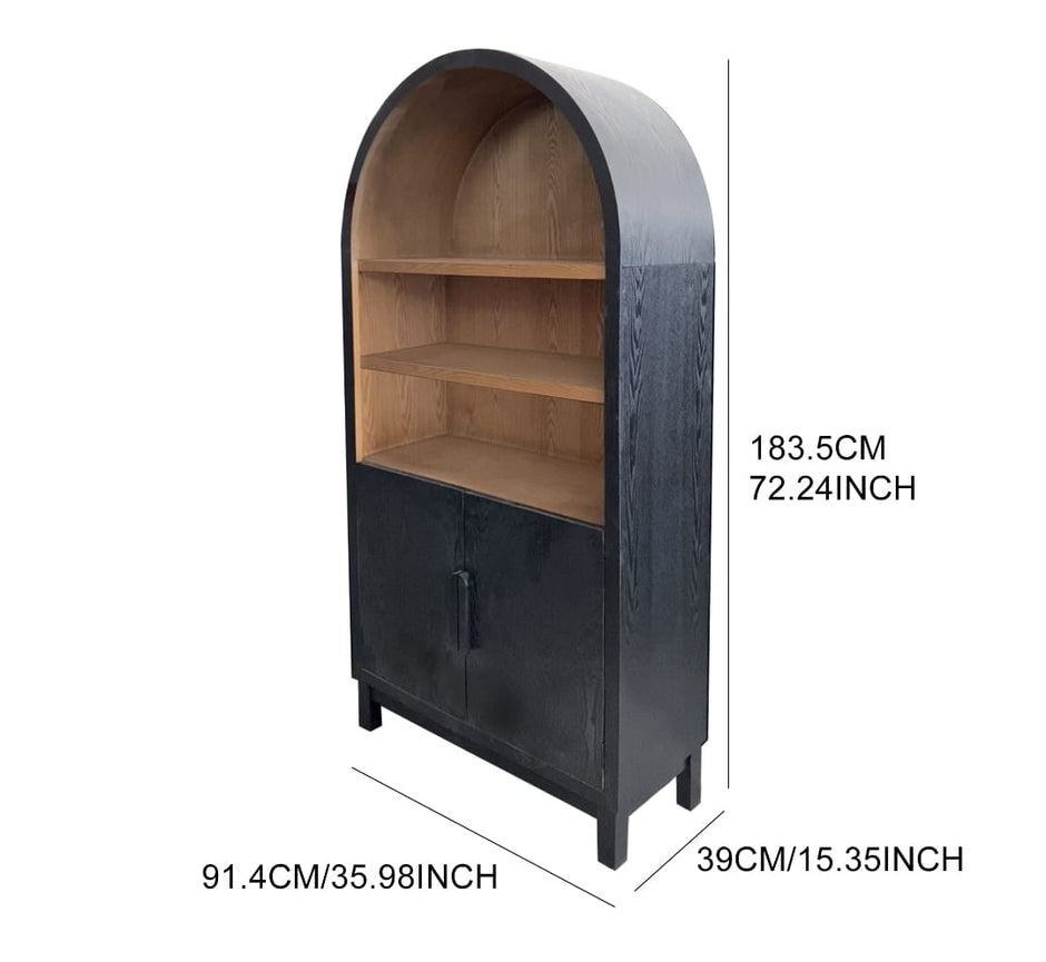 Arco Luxe Arch Cabinet, Black Finish