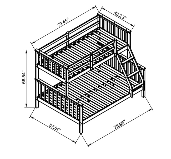 ARDYNAMIC Single/Twin Over Double/Full Convertible Bunk Bed