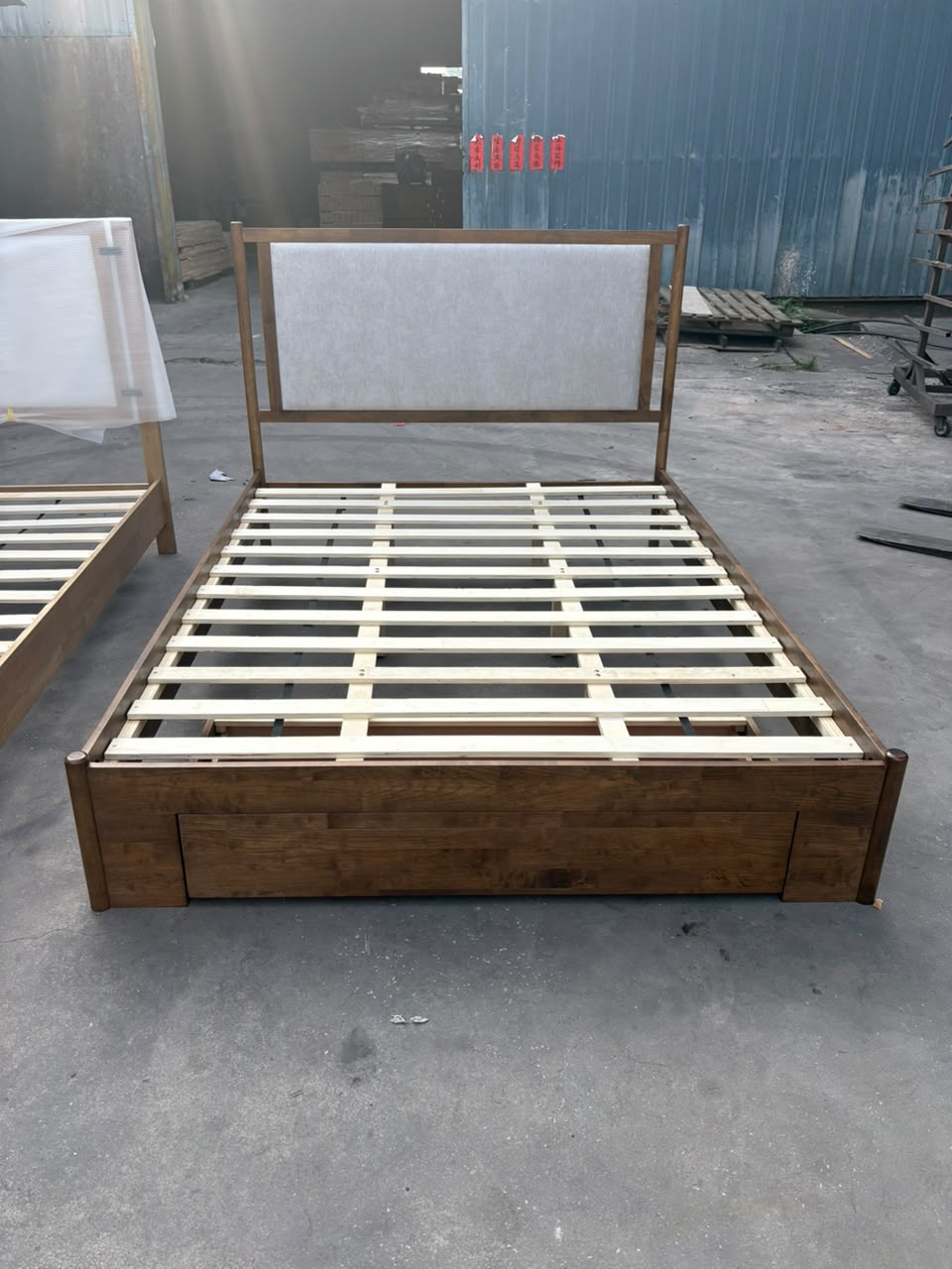 Arbor Bed Frame – Grey Chenille Storage Bed