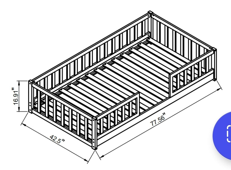 Willow Montessori Floor Bed – Solid Pine Wood