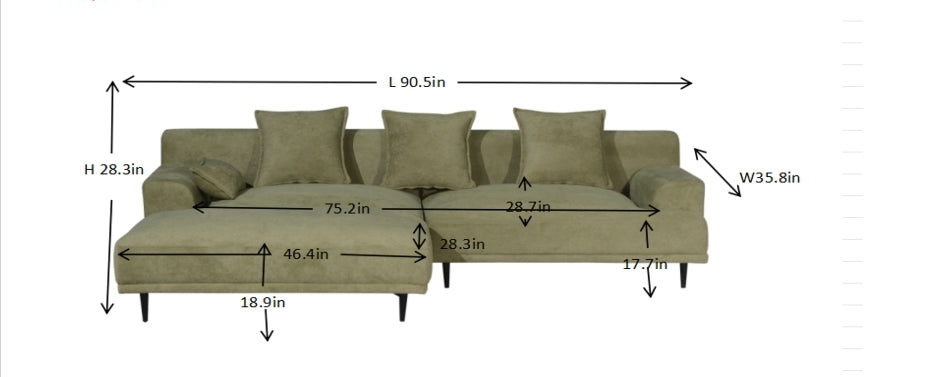The Sage Haven Sofa with Ottoman – Modern Chenille Comfort