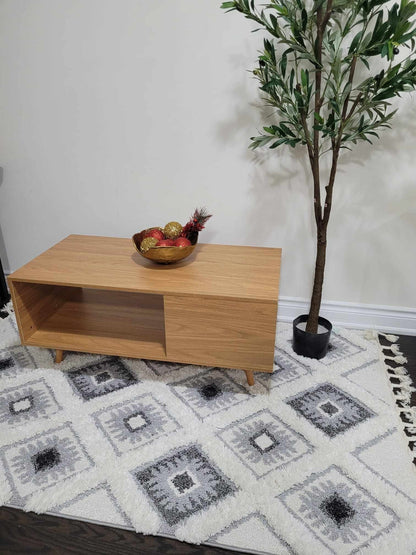 Mid-Century Rectangular Coffee TableAR Dynamic Ca【Modern Rustic Style】The natural wood color and wood texture design make this rectangular coffee table naturally rustic and full of natural charm. Can match your varLiving RoomMid-Century Rectangular Coffee TableAR Dynamic Ca