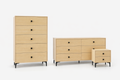 Noon Nightstand fully assembled with modern design and storage drawer