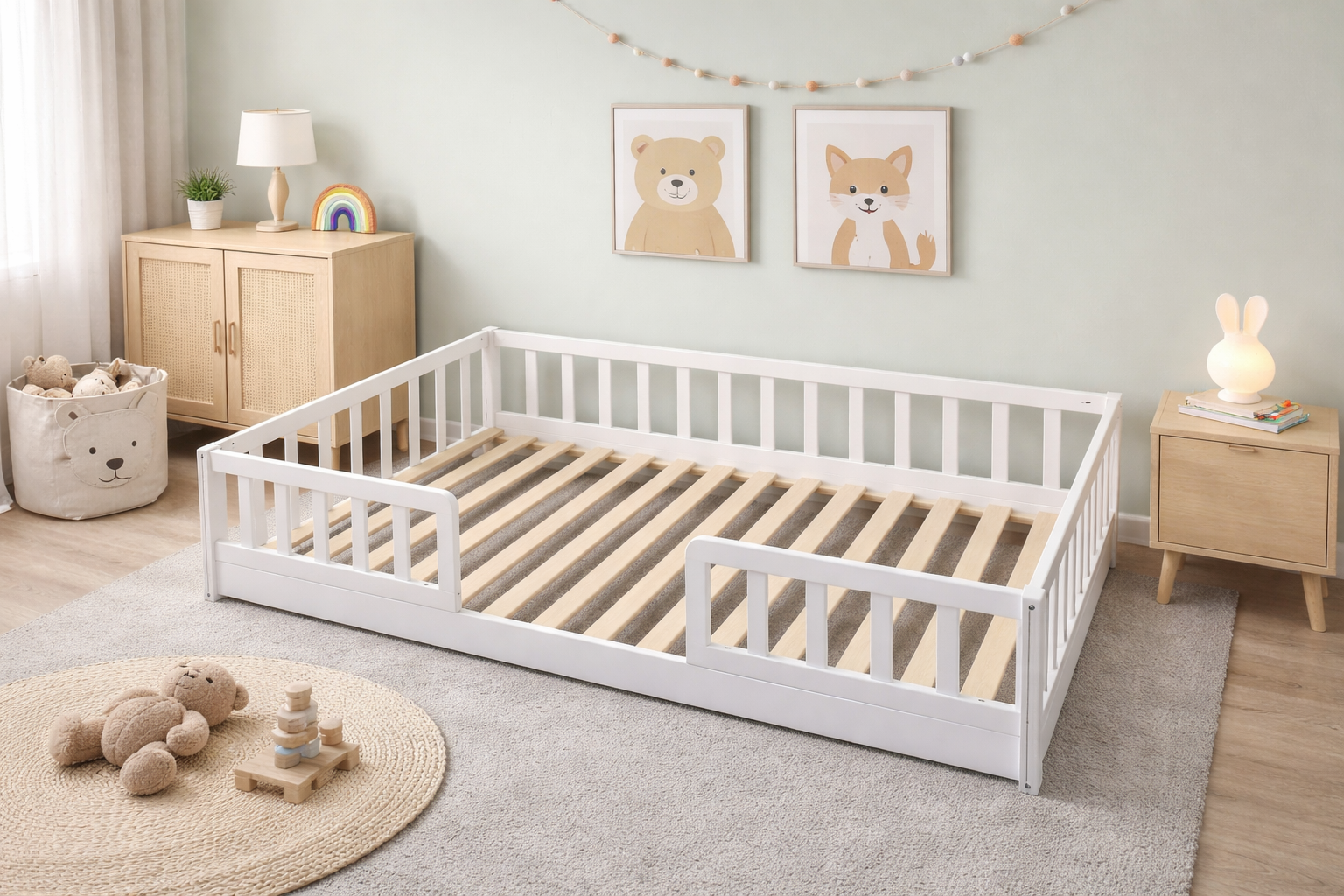 Willow Montessori Floor Bed – Solid Pine Wood