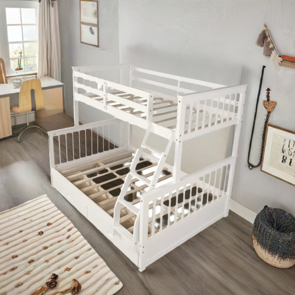 ARDYNAMIC Single Over Double Convertible Bunk Bed with DrawersAR Dynamic CaThe ARDYNAMIC Single Over Double Convertible Bunk Bed brings traditional style to your child's room. It features breezy slatted style headboards and foot boards and Bunk bedsDouble Convertible Bunk BedAR Dynamic