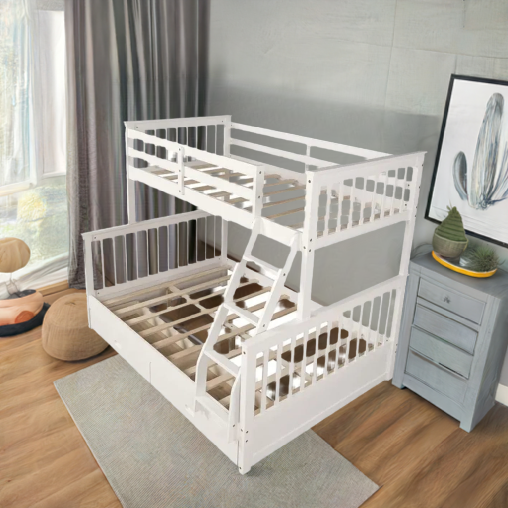 ARDYNAMIC Single Over Double Convertible Bunk Bed with DrawersAR Dynamic CaThe ARDYNAMIC Single Over Double Convertible Bunk Bed brings traditional style to your child's room. It features breezy slatted style headboards and foot boards and Bunk bedsDouble Convertible Bunk BedAR Dynamic