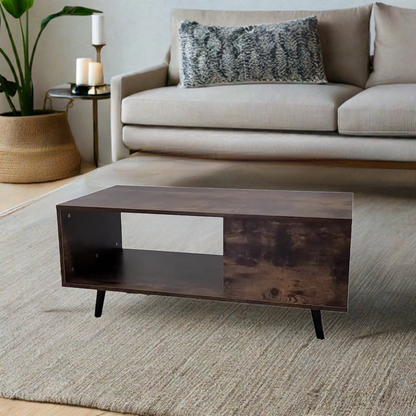 Vintage Theme Mid-Century Rectangular Coffee TableAR Dynamic Ca【Modern Rustic Style】The vintage wood color and wood texture design make this rectangular coffee table full of vinatge charm. Can match your various furniture and maLiving RoomVintage Theme Mid-Century Rectangular Coffee TableAR Dynamic Ca