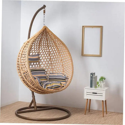 ARDYNAMIC AMARA EGG SWING CHAIR LIGHT BROWNAR Dynamic CaConstructed from Strong Powder Coated Steel Frame and Commercial Grade Hand Woven All-weather PE Rattan Wicker Cushion made from outdoor fabric and filled with soft Patio furnitureARDYNAMIC AMARA EGG SWING CHAIR LIGHT BROWNAR Dynamic