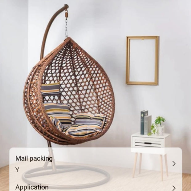 ARDYNAMIC AMARA EGG SWING CHAIR DARK BROWNAR Dynamic CaConstructed from Strong Powder Coated Steel Frame and Commercial Grade Hand Woven All-weather PE Rattan Wicker Cushion made from outdoor fabric and filled with soft Patio furnitureARDYNAMIC AMARA EGG SWING CHAIR DARK BROWNAR Dynamic Ca