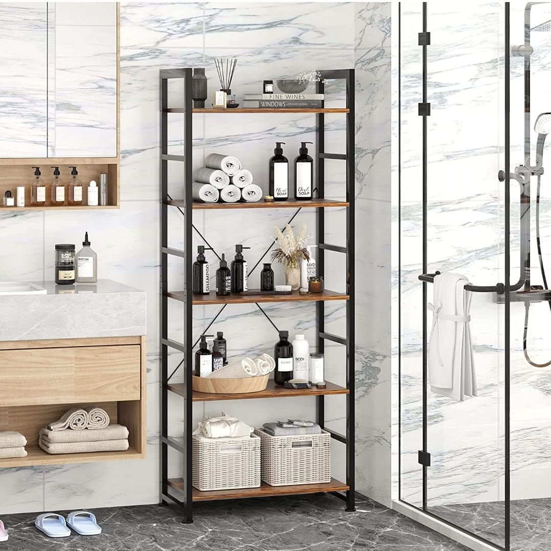 AR Dynamic 5 Tier BookshelfAR Dynamic Ca【5 TIER MULTIFUNCTIONAL BOOKCASE SHELF】This 5 shelf bookshelf provides a very wide storage space, you can use it to place all kinds of items as you see fit. Books, pLiving RoomAR Dynamic 5 Tier BookshelfAR Dynamic Ca