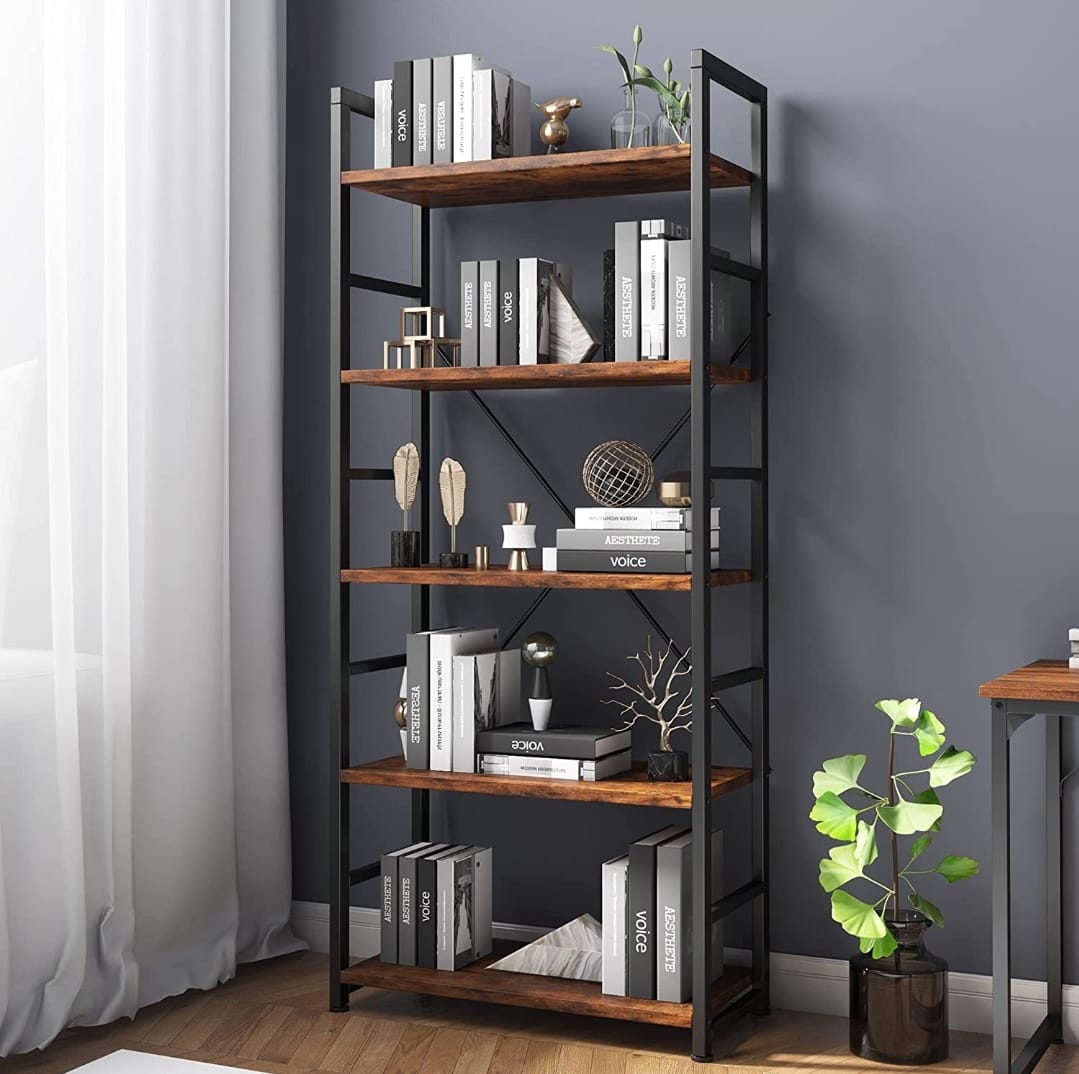 AR Dynamic 5 Tier BookshelfAR Dynamic Ca【5 TIER MULTIFUNCTIONAL BOOKCASE SHELF】This 5 shelf bookshelf provides a very wide storage space, you can use it to place all kinds of items as you see fit. Books, pLiving RoomAR Dynamic 5 Tier BookshelfAR Dynamic Ca