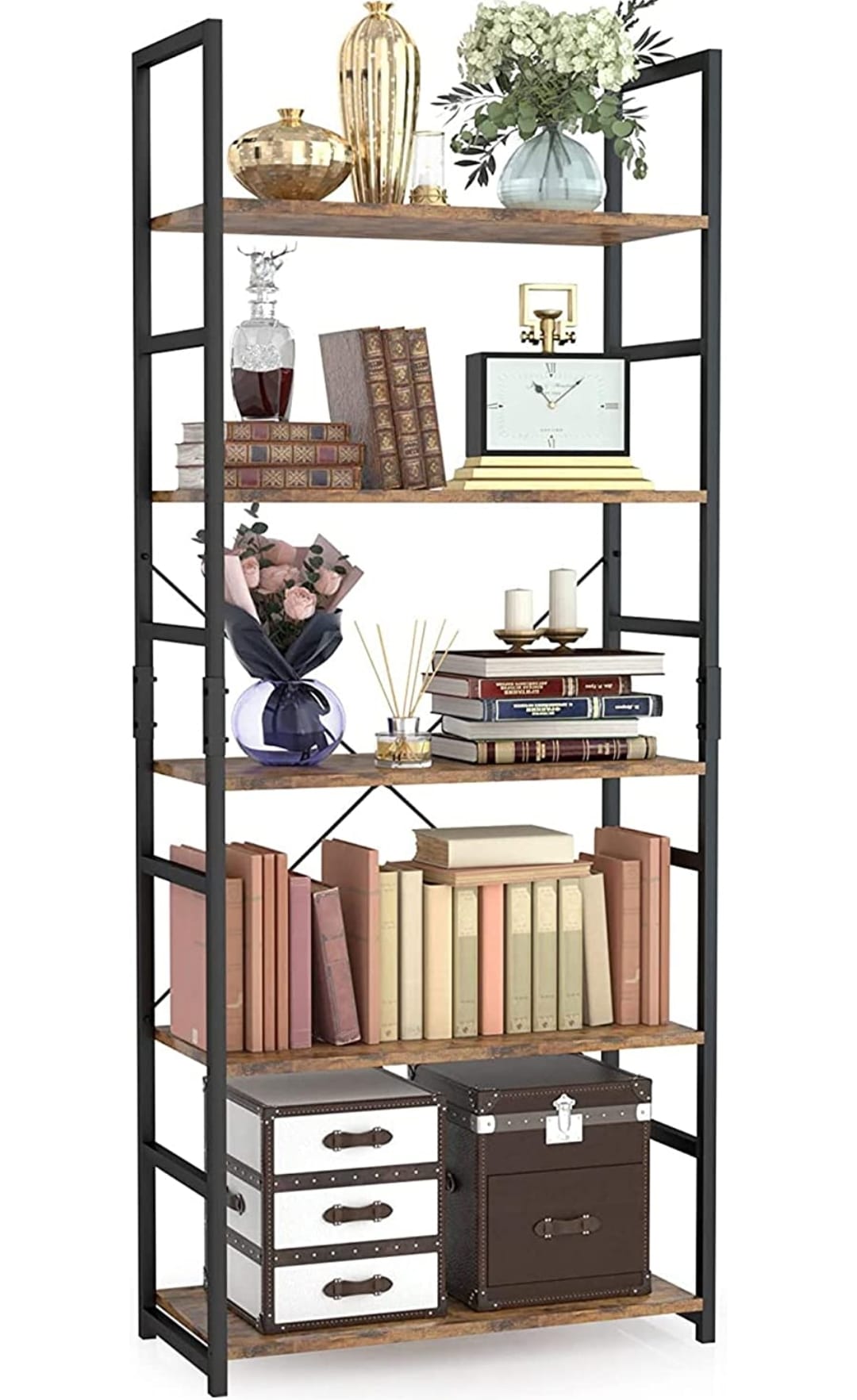 AR Dynamic 5 Tier BookshelfAR Dynamic Ca【5 TIER MULTIFUNCTIONAL BOOKCASE SHELF】This 5 shelf bookshelf provides a very wide storage space, you can use it to place all kinds of items as you see fit. Books, pLiving RoomAR Dynamic 5 Tier BookshelfAR Dynamic Ca