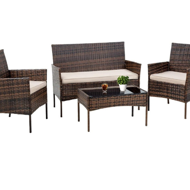4 PC WICKER PATIO SETAR Dynamic Ca✎〖INDOOR &amp; OUTDOOR〗:Thickly Cushioned Wicker Patio Sofa Set Chairs For Maximum Comfort, Patio Outdoor Sofa Gives You A Excellent Seating Experience.Our Garden OuPatio furniture4 PC WICKER PATIO SETAR Dynamic Ca